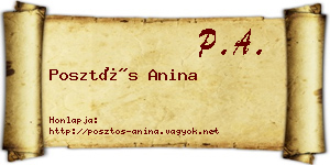 Posztós Anina névjegykártya